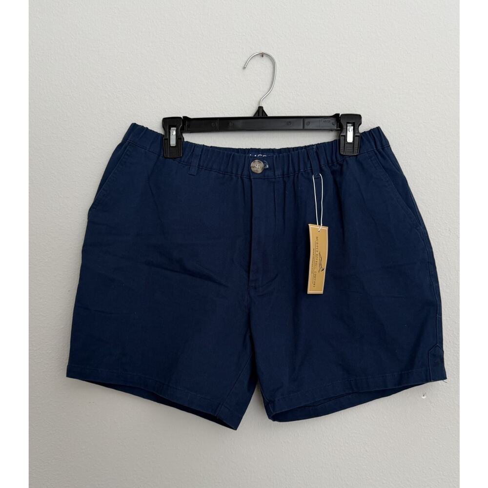 NWT Meripex Apparel Men's Navy Elastic-Waist Shorts 5.5" Inseam XL